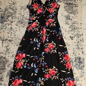 Floral Black Maxi Dress